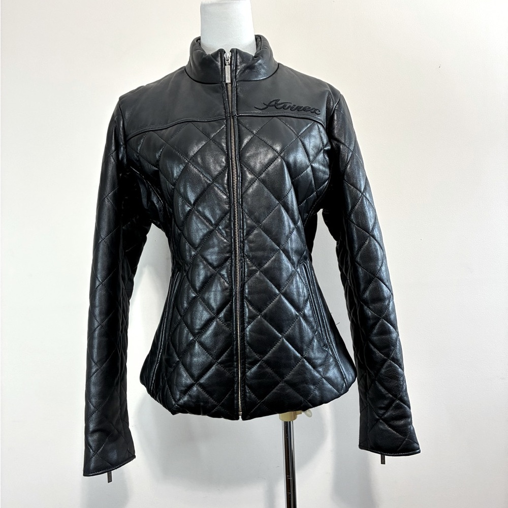 Avirex Women’s Black Quilted Leather Jacket